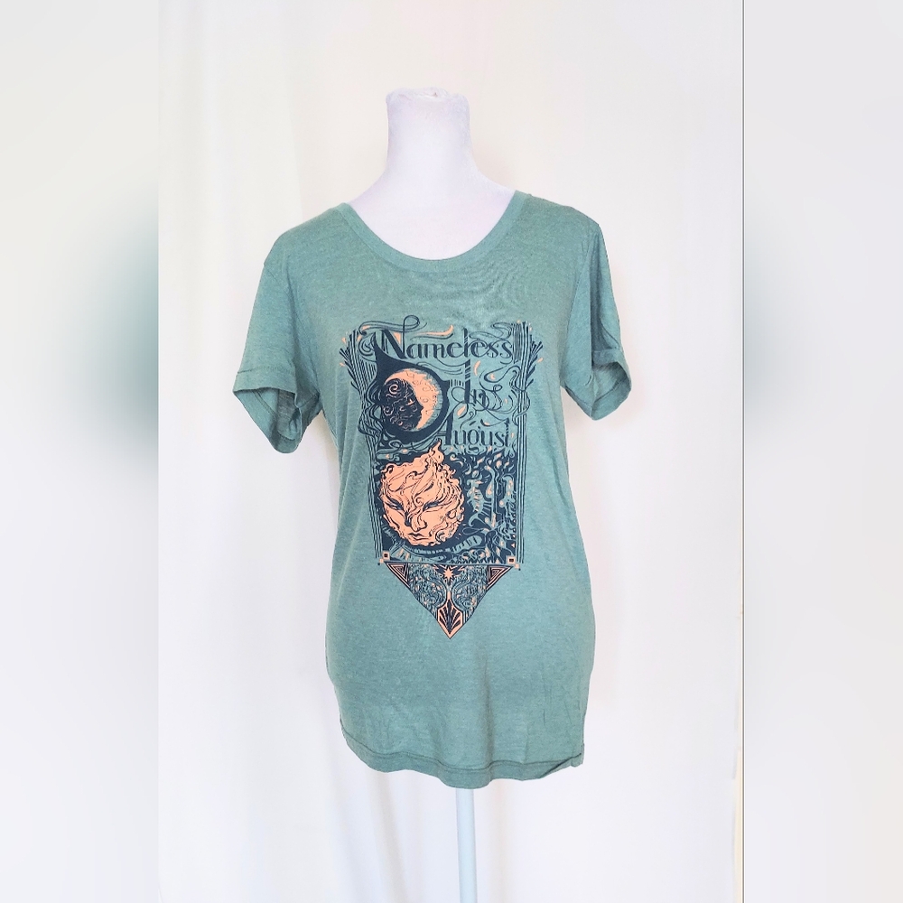 American Apparel Nameless In August Green Short Sleeve Shirt Size XL